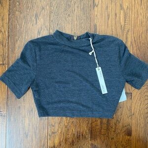 The Hanger NWT size small grey thin sweater crop top